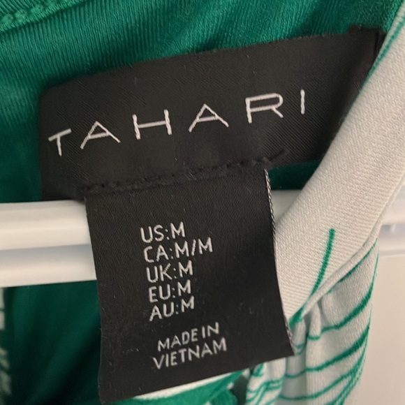 Tahari green and white print dress - Picture 3 of 6